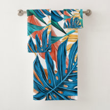 Folhas tropicais coloridas, design de padrão exóti