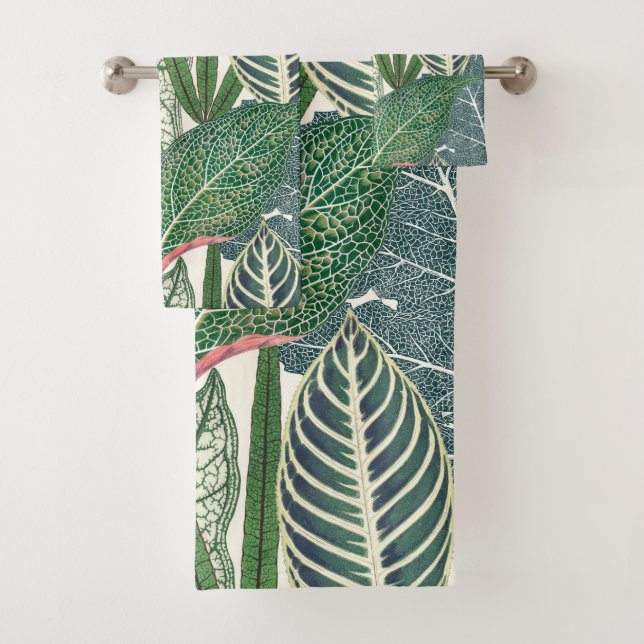 Conjunto De Toalhas Folhas tropicais verdes (Insitu)