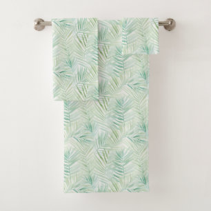 Conjunto De Toalhas Folhas Tropicais Verdes Casamento Aloha