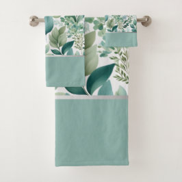 Conjunto De Toalhas Folhas Verdes Revitalizantes