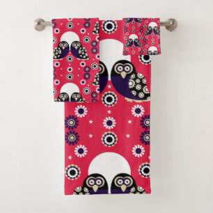 Conjunto De Toalhas Folk Art Owl