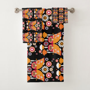 Conjunto De Toalhas Folk Art Owl