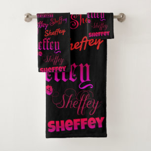Conjunto De Toalhas Fontes de Sheffey - Rosa e Vermelho