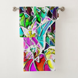 Conjunto De Toalhas Forma de pedras coloridas e brilhantes mergulhadas