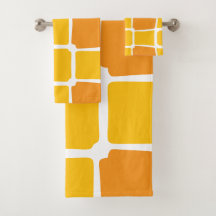 Formas amarelo laranja Quadrados Ousados assimétri