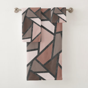 Conjunto De Toalhas Formas de vidro castanho manchado
