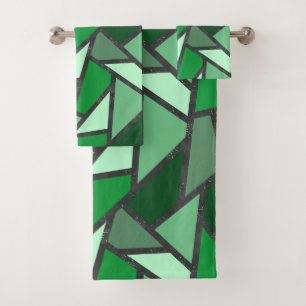 Conjunto De Toalhas Formas de vidro coloração verde