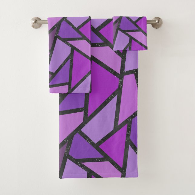 Conjunto De Toalhas Formas de vidro púrpura manchado (Insitu)
