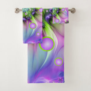 Conjunto De Toalhas Formas espirais coloridas, redondas, forma Abstrat