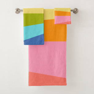 Conjunto De Toalhas Formas Geométricas Abstrato Brilhantes   Arco-ír