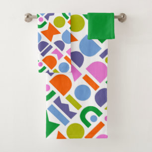 Conjunto De Toalhas Formas Geométricas Coloridas