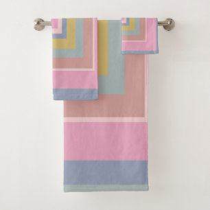 Conjunto De Toalhas Formas Geométricas de Filtro em Cores de Pastel