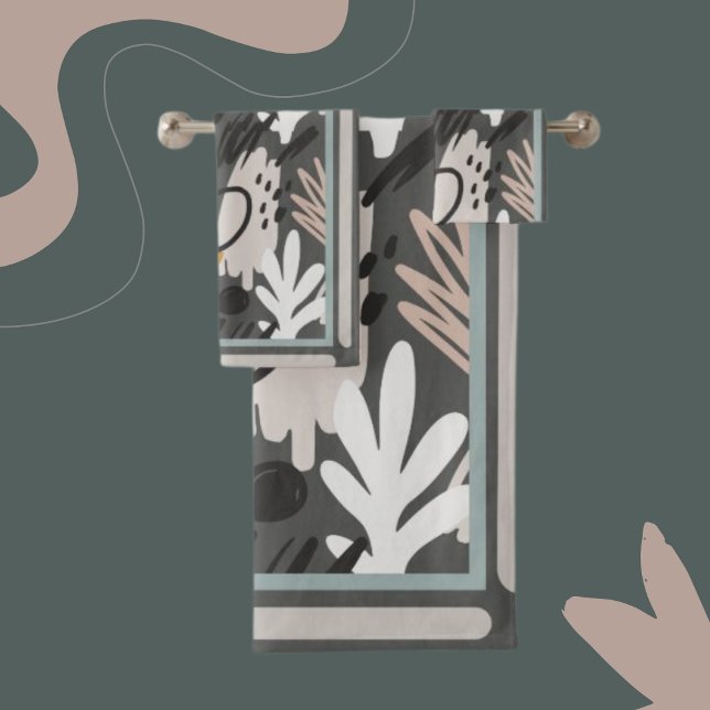 Conjunto De Toalhas Formas Modernas Perwinkle, Laranja, Chá Esmagado/M (Criador carregado)