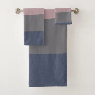 Conjunto De Toalhas Formas orgânicas Abstrato terrestres em roxo e az