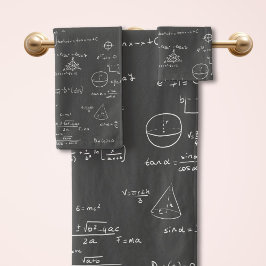 Conjunto De Toalhas Fórmula Matemática Gráficos Preto Branco