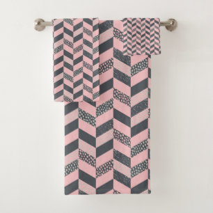 Conjunto De Toalhas Forno rosa e Cinza, Mandioca