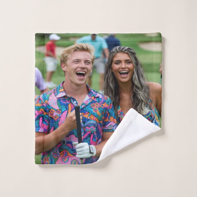 Conjunto De Toalhas Foto de Golfe Personalizar Customizar (Pano de lavar)