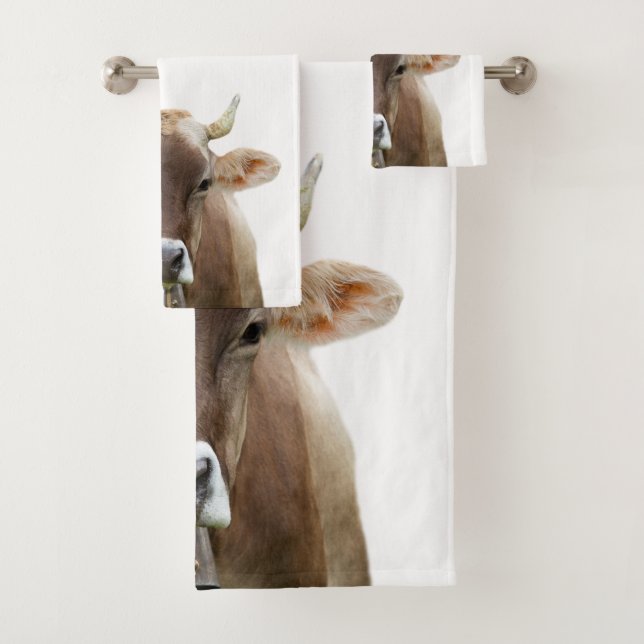 Conjunto De Toalhas Foto do animal de fazenda da vaca (Insitu)
