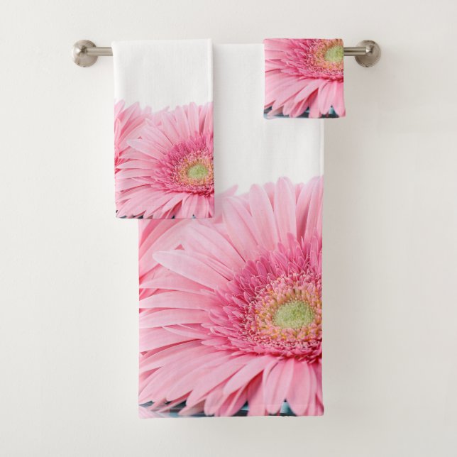 Conjunto De Toalhas Foto Elegante Rosa Gerbera Daisies (Insitu)