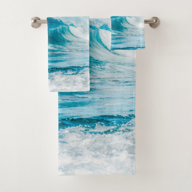Conjunto De Toalhas Fotografia das ondas do mar #3 (Insitu)