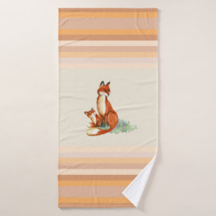 Conjunto De Toalhas Fox de Momma e ilustração da aguarela do bebê