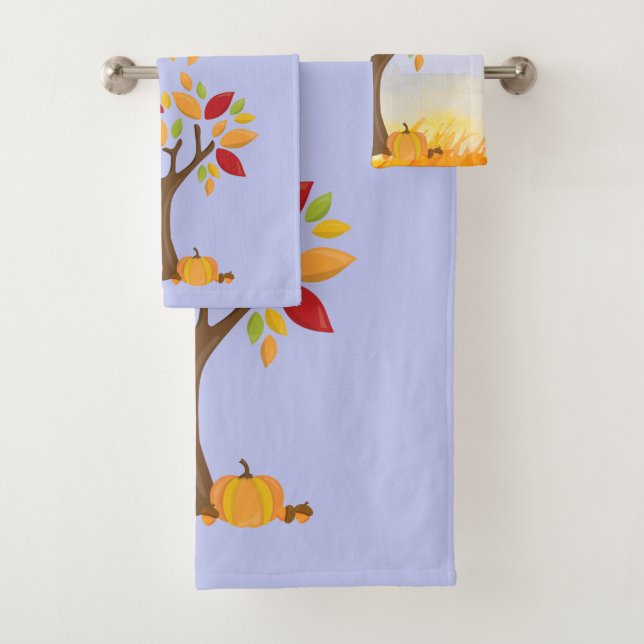 Conjunto De Toalhas Fox de outono com Tema de Queda de Abóbora (Insitu)