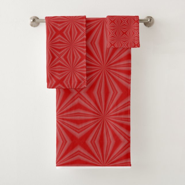 Conjunto De Toalhas Fractal de Quadrados Vermelhos Sinuosos (Insitu)
