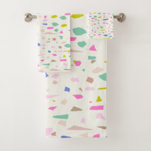 Conjunto De Toalhas Fragmento brilhante Terrazzo Padrão