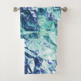 Conjunto De Toalhas fragmentos de memórias, cristal verde azul: