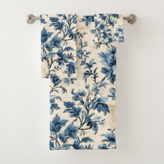 Conjunto De Toalhas Francês Country Blue Toile