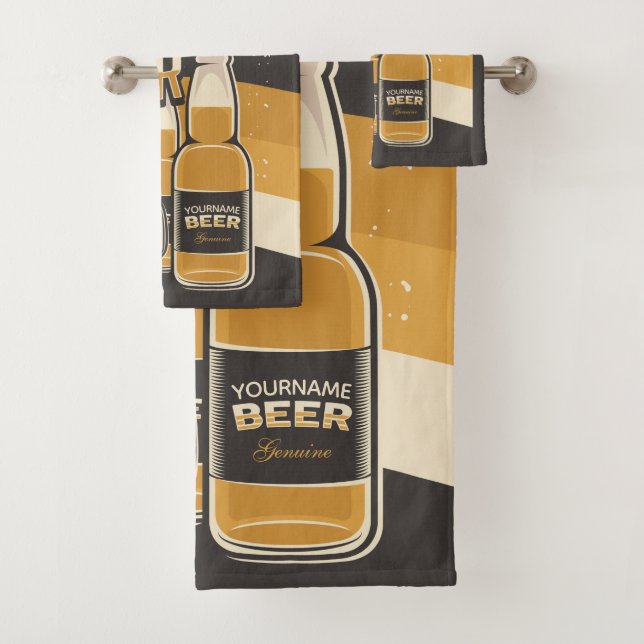 Conjunto De Toalhas Frasco de Cerveja Personalizado Bar Repetitivo (Insitu)