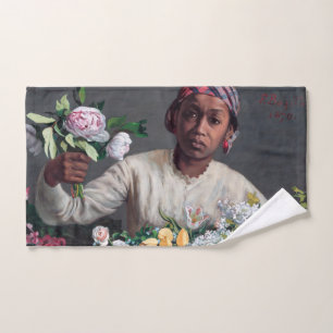 Conjunto De Toalhas Frederic Bazille - Jovem Mulher com Peonias