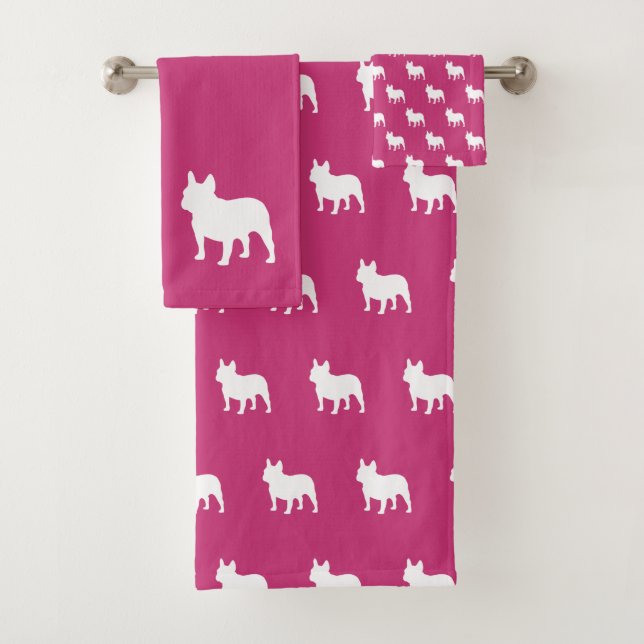 Conjunto De Toalhas Frenchie Dog 3 peça Bath Towel Set French Buldog (Insitu)