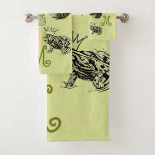 Conjunto De Toalhas Frogcore e Cogumelos Lover Monograma Estético
