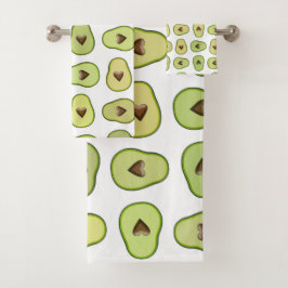 Conjunto De Toalhas Fruta Saudável Coração Abacate Padrão Divertido e 