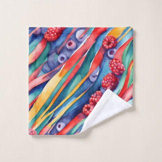 Conjunto De Toalhas Frutas Silvestres e Listras Coloridas Frescas