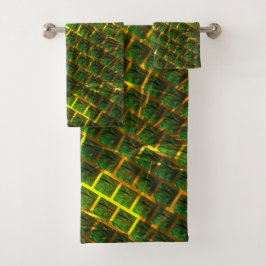 Conjunto De Toalhas Fundo com imagem verde dourada?