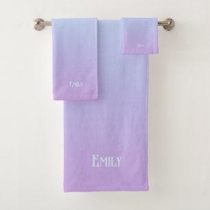 Conjunto De Toalhas Fundo de gradiente azul e roxo macio