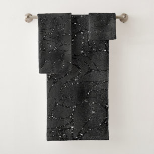Conjunto De Toalhas Fundo luminoso monocromático preto