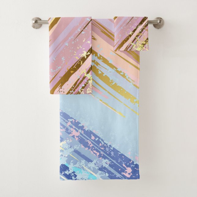 Conjunto De Toalhas Fundo Rosa Texturizado (Insitu)