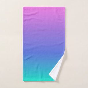 Conjunto De Toalhas Fundo verde azul e azul roxo
