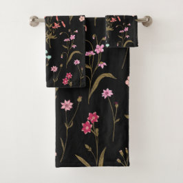 Conjunto De Toalhas Fundo Vibrante Floral Medley Dark