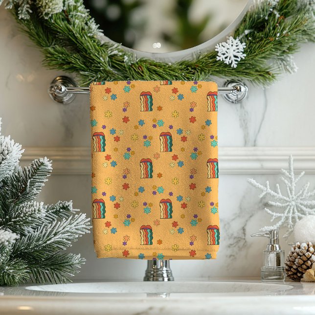 Conjunto De Toalhas Funky 60s Towel Eclectic Boho Bath Statement (Funky 60s Towel Eclectic Boho Bath Statement)