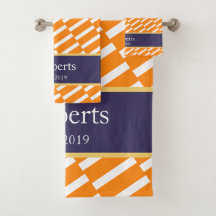 Funky Orange Pattern Family Name e Year Modern