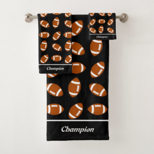 Conjunto De Toalhas Futebol Americano Elegante em Preto