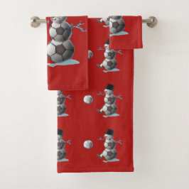 Conjunto De Toalhas Futebol Ball Snowman Natal