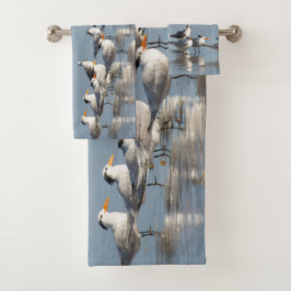 Conjunto De Toalhas Gaivotas na praia