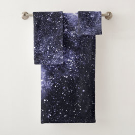 Conjunto De Toalhas Galáxia-abstrato violeta-preta