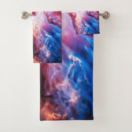 Conjunto De Toalhas Galáxia Nebulosa Colorida Espaço Estrelas Universo