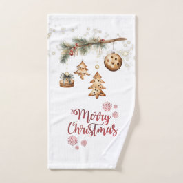 Conjunto De Toalhas Galho de árvore, enfeites, estrelas de Natal
